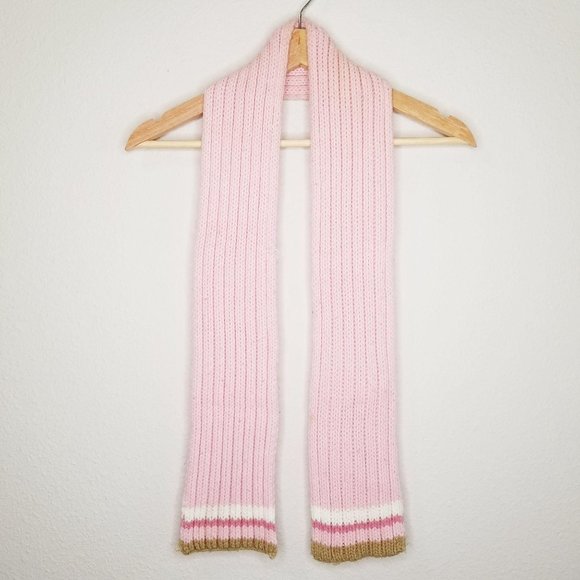 Multicolor Striped Pink Knit Scarf - Picture 1 of 4